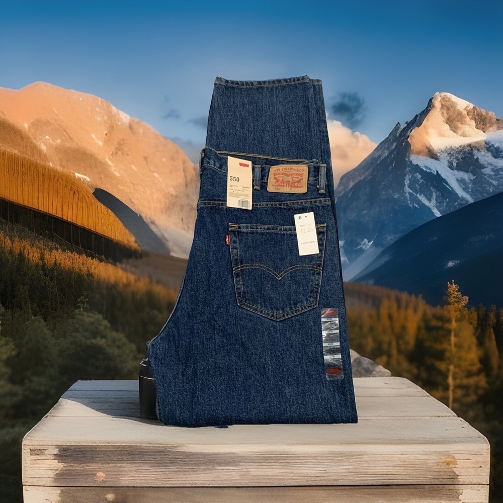 Levi's 550 Jeans Big & Tall 42 X 36 Tapered Straight Blue Denim Normcore Dad New
